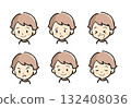 Boy's face with various expressions 132408036