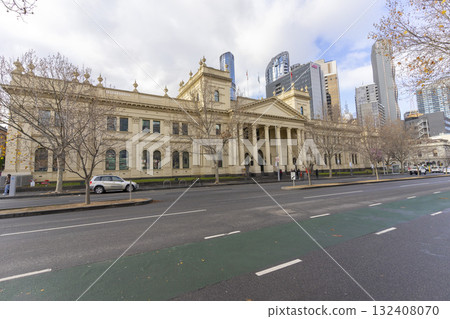 Melbourne, Australia - July 1, 2024 : Beautiful Victorian Trades Hall Council Building in Melbourne, Australia - July 1, 2024. 132408070