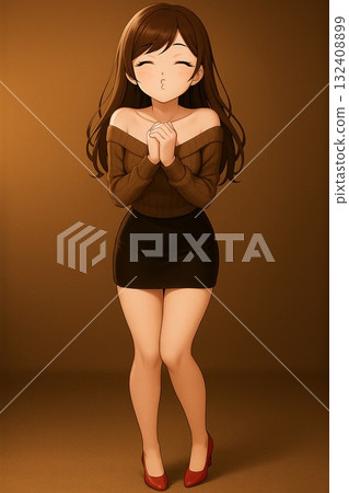 一位微笑女子的肖像 132408899