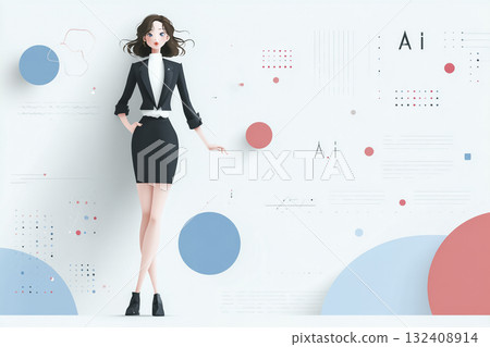 Miyu Series: A young woman giving an AI presentation Miyu Series: A young woman giving an AI presentation 132408914