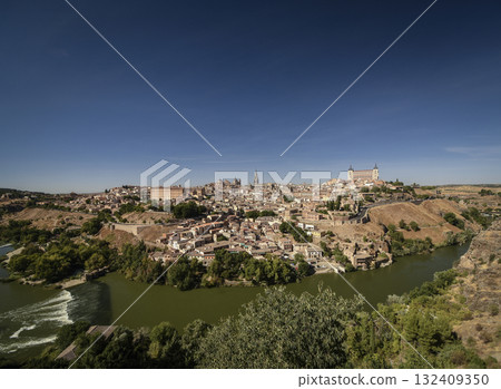 view of toledo city in spain on sunny day view of toledo city in spain on sunny day 132409350