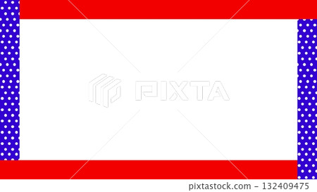 Colorful and cute dot ribbon frame background 132409475