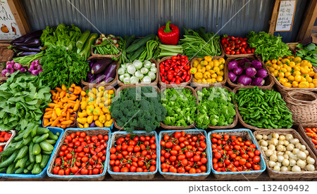 fresh vegetables at the market 132409492