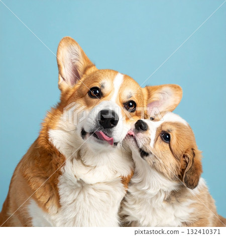 柯基一家平靜而舒緩的場景 柯基一家平靜而舒緩的場景 132410371