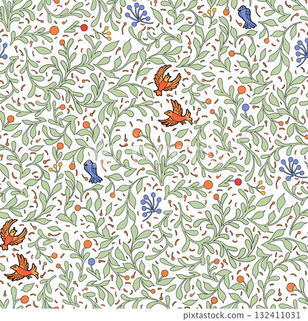 Seamless medieval floral pattern Seamless medieval floral pattern 132411031