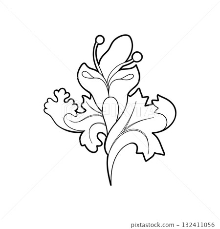 Graphic medieval flower Graphic medieval flower 132411056