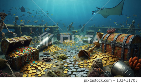 Treasures at the bottom of the sea 132411703