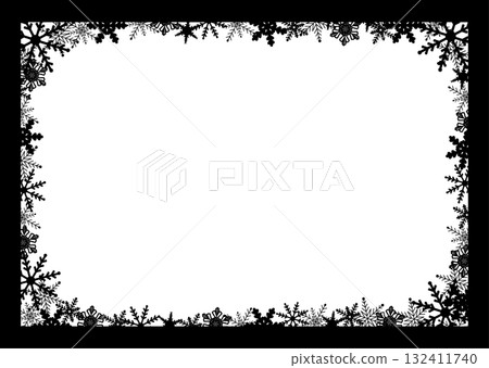冬季雪花框架片狀背景插圖聖誕節黑色剪影向量 png 白色 冬季雪花框架片狀背景插圖聖誕節黑色剪影向量 png 白色 132411740