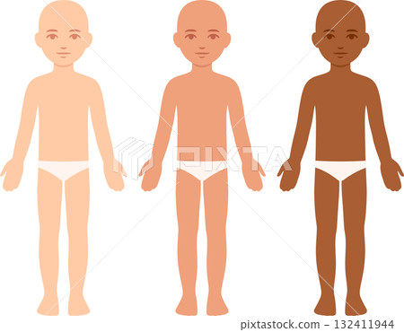 Unisex child body template flat vector illustration 132411944