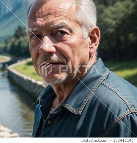 Senior man's face 132412145