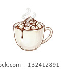 Winter hot drink (hot chocolate) 132412891
