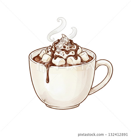Winter hot drink (hot chocolate) 132412891