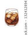 Iced coffee with ice 132412894