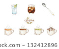 Cafe menu drink illustration material set 132412896