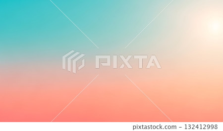 Capture a serene feeling with this soft teal and coral gradient background, perfect for adding a touch of calm to your next design project 132412998