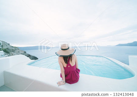Santorini hotel pool Santorini hotel pool 132413048
