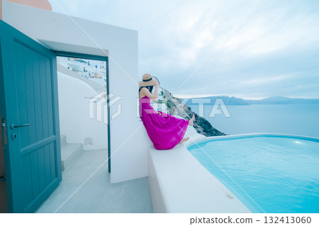 Santorini hotel pool Santorini hotel pool 132413060