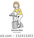 Young woman riding an exercise bike 132413263