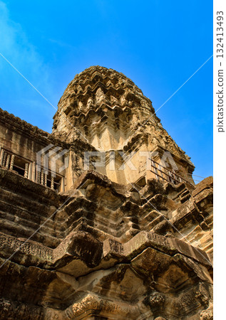 Ancient Khmer architecture. Angkor ancient temple ruins in Cambodia. 132413493