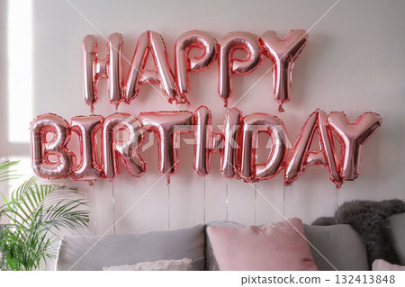 生日氣球圖像（AI 生成的插圖） 132413848