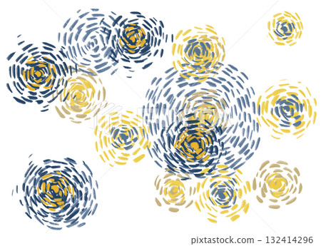 starry night impressionist style painting llustartion background art 132414296