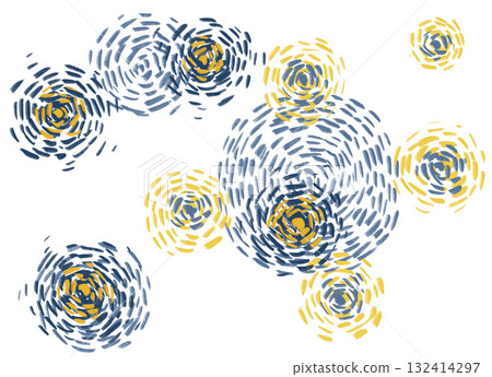 starry night impressionist style painting llustartion background art 132414297