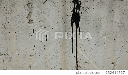 Discover the raw texture of distressed concrete with dramatic black paint splatters, perfect for urban grunge or abstract backgrounds. Discover the raw texture of distressed concrete with dramatic black paint splatters, perfect for urban grunge or abstract backgrounds. 132414337