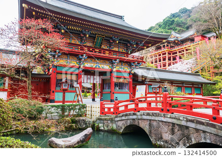 bridge to Sanmon gate of Yutoku Inari Shrine at spring, Kashima bridge to Sanmon gate of Yutoku Inari Shrine at spring, Kashima 132414500