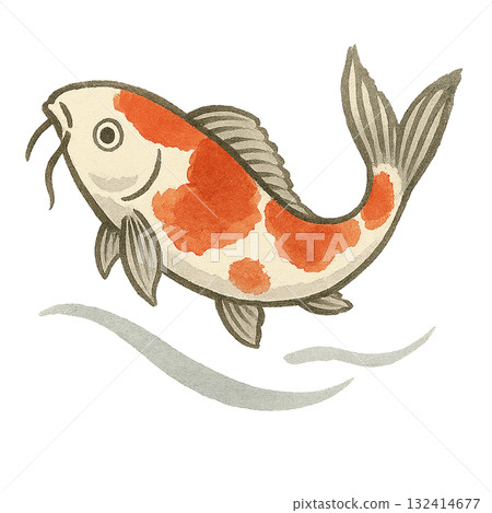 水彩鯉魚插圖 水彩鯉魚插圖 132414677