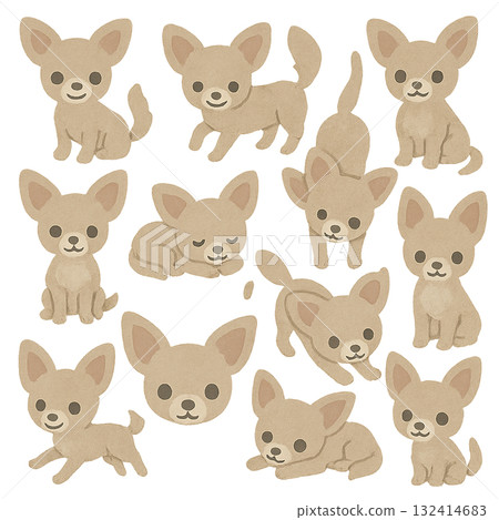 可愛的吉娃娃插圖集 可愛的吉娃娃插圖集 132414683