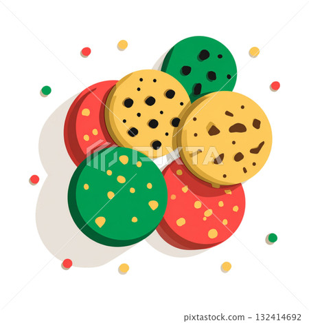 彩色餅乾插圖 彩色餅乾插圖 132414692