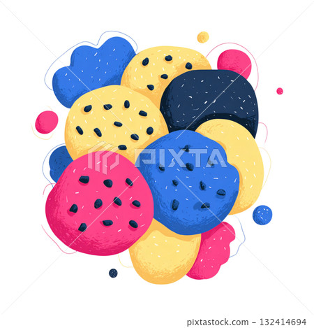 彩色餅乾插圖 彩色餅乾插圖 132414694