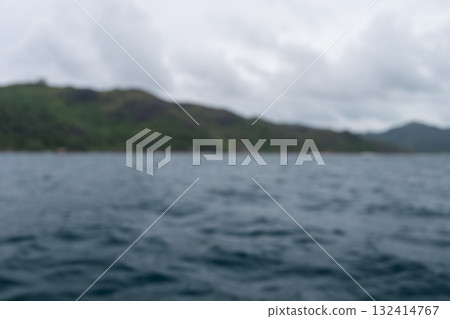 Blurred background from sailing on a boat around Seychelles Island 132414767