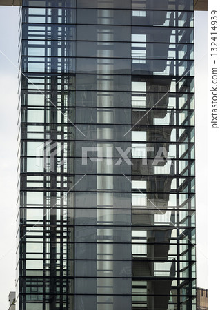 An architectural element of the modern business center Kranhaus 132414939