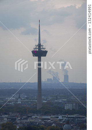 Dramatic thunderclouds over Cologne and a view of Colonius 132414991