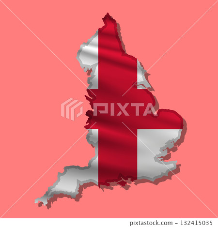 Vector flag England in the form of a map 132415035