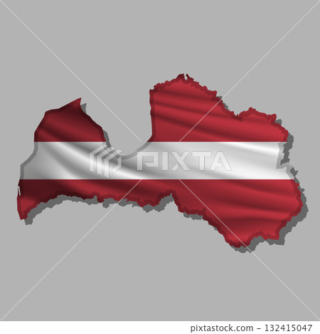 Vector flag Latvia in the form of a map Vector flag Latvia in the form of a map 132415047