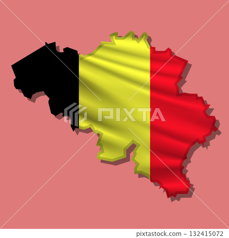 Vector flag Belgium in the form of a map Vector flag Belgium in the form of a map 132415072