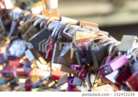 Many locks hang on the Hohenzollern bridge Many locks hang on the Hohenzollern bridge 132415239