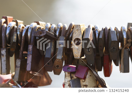 Many locks hang on the Hohenzollern bridge Many locks hang on the Hohenzollern bridge 132415240