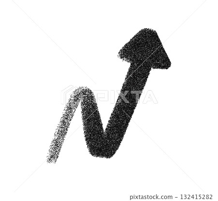 Zigzag spray paint arrow vector pointing up. Grunge graffiti style stroke, hand drawn textured arrow for abstract direction, motion, urban and street art design Zigzag spray paint arrow vector pointing up. Grunge graffiti style stroke, hand drawn textured arrow for abstract direction, motion, urban and street art design 132415282