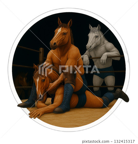 擂台上的賀年卡素材!令和8年馬年,職業摔角手們的熱情擁抱 擂台上的賀年卡素材!令和8年馬年,職業摔角手們的熱情擁抱 132415317