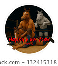 New Year's card material on the ring! Horse Year pro wrestlers give a warm embrace Reiwa 8 132415318