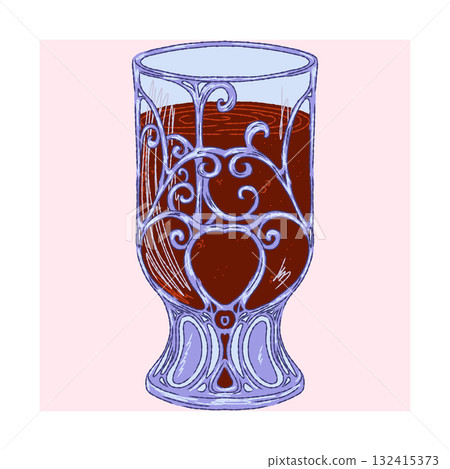 wine glasses on a black background 132415373