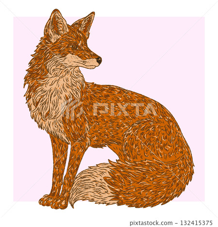 sketch of a dog in a watercolor style 132415375