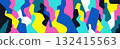 Virtual reality modern people , abstract silhouettes males females vector illustration, multicolor background 132415563