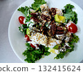 Healthy kale vegetarian salad in white dish 132415624
