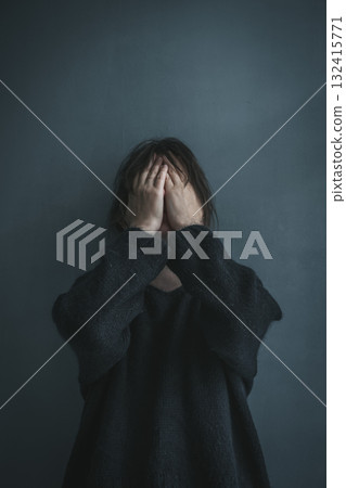 Depressed Woman Portrait. Emotional Mental Health Concept Depressed Woman Portrait. Emotional Mental Health Concept 132415771