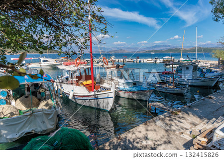 The nooks and crannies of the fishing village of Kalami on the island of Corfu 132415826