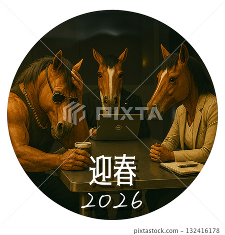 「迎接2026年新年」馬年審訊室-超現實又滑稽的硬漢賀年卡 「迎接2026年新年」馬年審訊室-超現實又滑稽的硬漢賀年卡 132416178